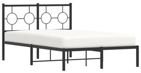Estrutura de cama com cabeceira 120x200 cm metal preto