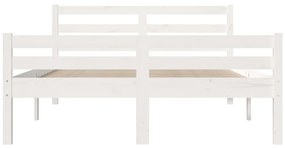 Estrutura de cama 160x200 cm madeira maciça branco