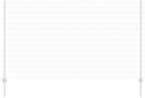 vidaXL Cerca e Poste Prateado 1,4 x 10 m Aço