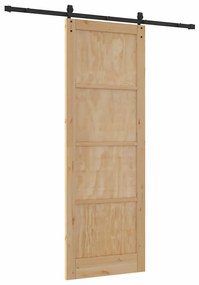Porta de Correr vidaXL com Conjunto de Hardware 83x232 cm de Madeira S