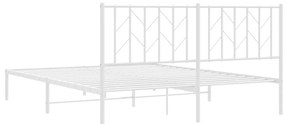 Estrutura de cama com cabeceira 160x200 cm metal branco