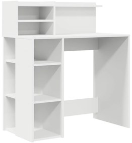 Mesa com Armazenamento Branca 90x48x101.5 cm Madeira Engenheirada