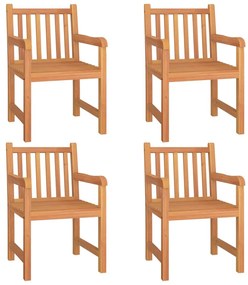 5 pcs conjunto de jantar p/ jardim madeira de teca maciça