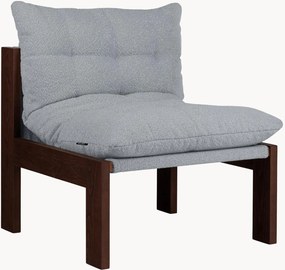 Cadeira lounge em madeira de faia e bouclé Huno