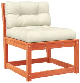 4pcs conj. lounge jardim + almofadões pinho maciço castanho-mel