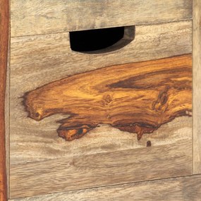 Aparador em madeira de acácia maciça 100x30x50 cm cinzento