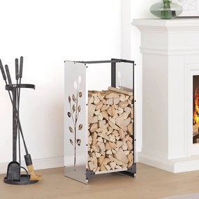 vidaXL Suporte para lenha 40x30x80 cm aço inoxidável