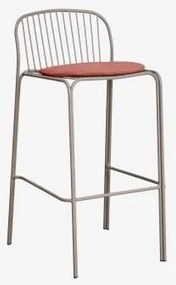 Taburete Alto De Jardim Em Aço Anerina Moka Brown & ↑75 Cm & Terracota - Sklum