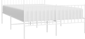 Estrutura de cama com cabeceira e pés 120x190 cm metal branco
