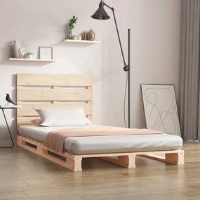 vidaXL Cama sem colchão 100x200 cm madeira de pinho maciça