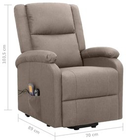 Poltrona de massagens tecido cinzento-acastanhado