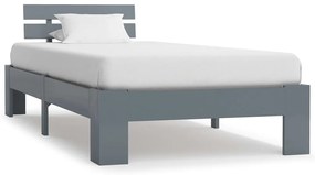 283167 vidaXL Estrutura de cama 100x200 cm pinho maciço cinzento