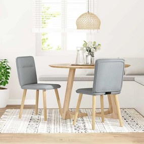 Cadeiras de jantar 2 pcs tecido cinzento-claro