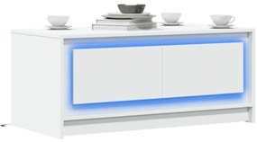 Mesa de centro com luzes LED derivados de madeira branco
