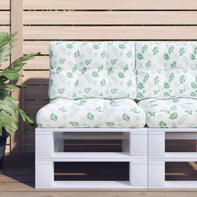 Almofadão para sofá de paletes 50x40x12 cm tecido padrão folhas