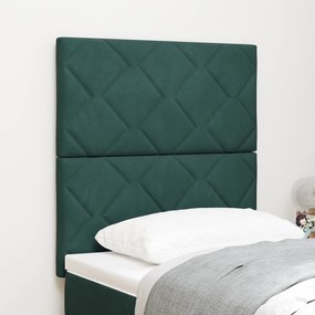 Cabeceira de Veludo de Blocos de Diamante Verde Escura vidaXL 80 cm, C