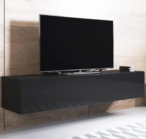 Móvel de TV Suspenso de Parede Lukis – Preto – 160x40x30 cm – 1 Porta