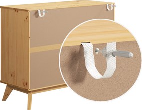 Aparador Borneo pinho natural 96x40x79cm certificado FSC Natural