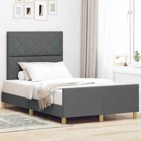 Estrutura de Cama de Tecido Cinza Escuro vidaXL 120x190 cm