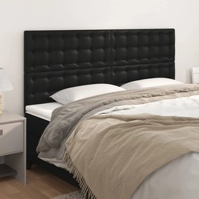 3116428 vidaXL Cabeceira de cama 4 pcs couro artificial 80x5x78/88 cm preto