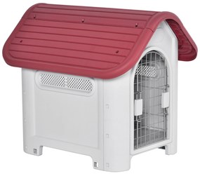 PawHut Casota para Cães com Porta Removível Base Elevada 3 Respiradour