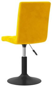 Cadeiras de jantar giratórias 2 pcs veludo amarelo mostarda