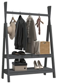 Suporte para roupas 100x45,5x150 cm madeira pinho maciça cinza