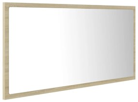 Espelho casa banho c/ LED 90x8,5x37 cm acrílico carvalho sonoma