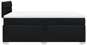 Cama boxspring com colchão 120x190 cm tecido preto