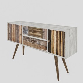 Móvel TV Odense – Branco Nogueira – 122x65x35 cm