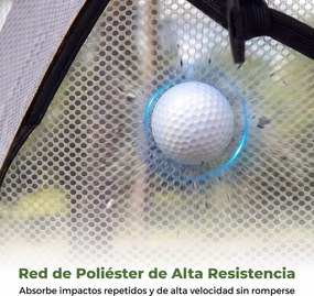 Rede de treino de golfe 314 x 199 cm, portátil, com tapete Tri-Turf, bolas, tee e saco de transporte dobrável para uso no interior e no exterior Preto