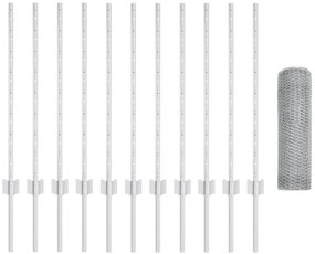 Postes de Cerca 11 pcs U-Channel 80 cm Aço Galvanizado