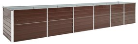 Canteiro elevado de jardim 480x80x77cm aço galvanizado castanho