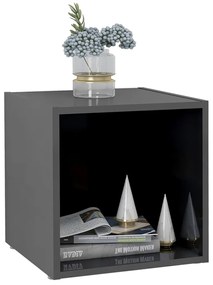 Móveis de TV 2 pcs derivados de madeira cinzento brilhante