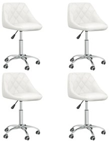 vidaXL Cadeiras de jantar giratórias 4 pcs couro artificial branco