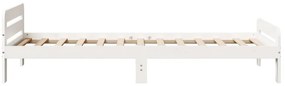 Cama sem colchão 75x190 cm madeira de pinho maciça branco