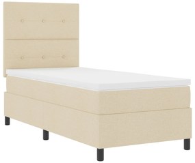 Cama Box Spring com Colchão Bege 90x200 cm Tecido