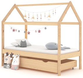 vidaXL Estrutura de cama para crianças c/ gaveta 80x160cm pinho maciço