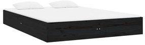 Estrutura cama pequena casal 120x190 cm pinho maciço preto