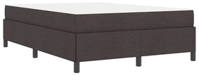 Cama Box Castanho 160 x 200 cm Tecido, Madeira de Engenharia