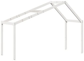 Cama alta com telhado 80x200 cm pinho maciço branco