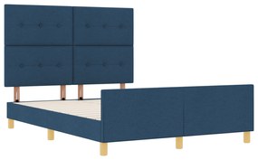 Cama vidaXL Azul 160x200 cm Tecido