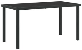 Conjunto de Jantar para Jardim com 5 Peças - Textilene Preto e Aço