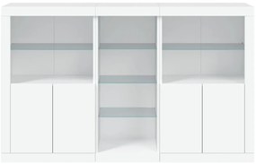 Aparador com luzes LED 162x37x100 cm branco