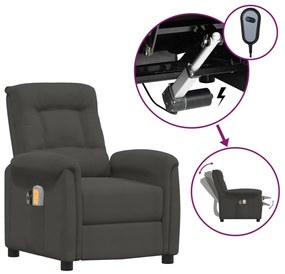 vidaXL Poltrona de massagens elétrica tecido microfibra cinza-escuro