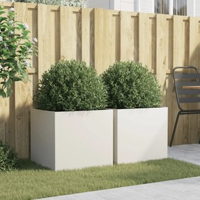 Vasos/floreiras 2 pcs 49x47x46 cm aço branco