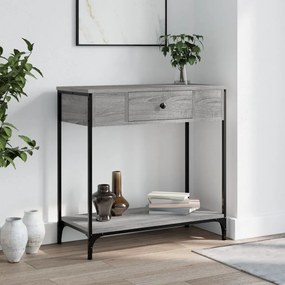 vidaXL Mesa consola 75x34,5x75 cm derivados de madeira cinzento sonoma