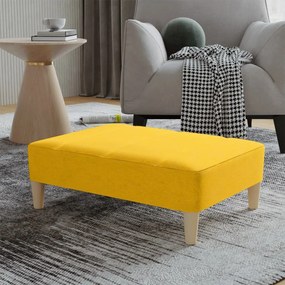 vidaXL Apoio de pés 78x56x32 cm tecido amarelo