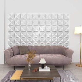 Painéis de parede 3D 12 pcs 50x50 cm 3 m² origami branco