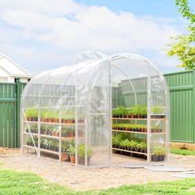 Estufa de jardim tipo túnel 3 x 2 x 2 m (6 m²) com porta articulada e lona de PE de 150 g/m² para legumes, plantas e flores